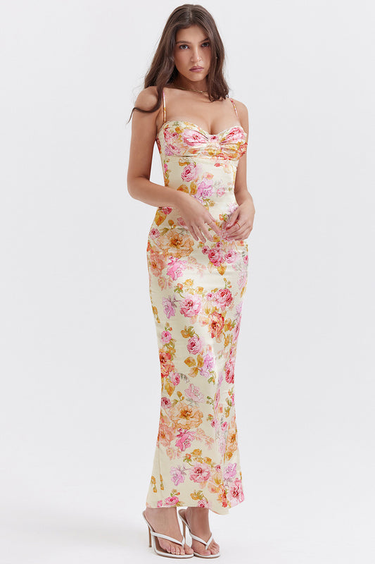 Floral Backless Maxi Dress